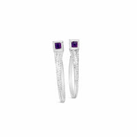 amethyst hoop earrings