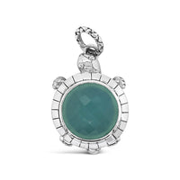 chalcedony turtle pendant