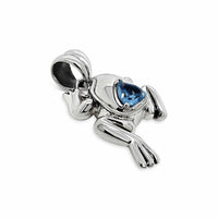 extra large blue topaz frog pendant