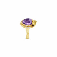 gold bezel ring with diamonds