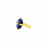 gold flower ring with labradorite