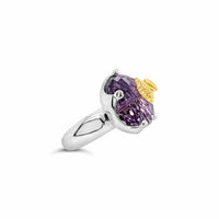 gold silver amethyst ring