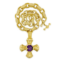 gold trenza cross with chain