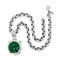 green onyx pendant silver
