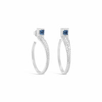 hoop earring with princess cut stone