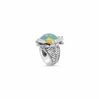large aqua chalcedony ring