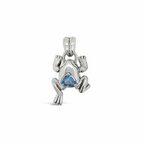 large blue topaz frog pendant