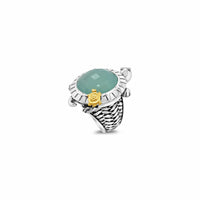 large turtle ring aqua chalcedony