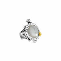 mother of pearl ring with turtle