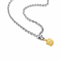 necklace with gold turtle charm