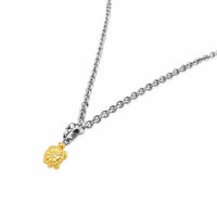 necklace with gold turtle pendant
