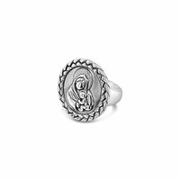 ring with virgin mary silver