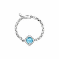 silver  blue topaz bracelet