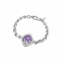 silver chain bracelet with amethyst