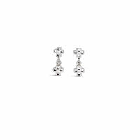 silver dangle cross earrings