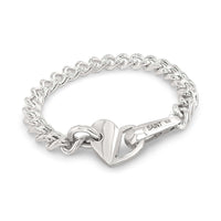 silver heart clasp bracelet
