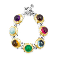 12mm Herd Of Turtles Bracelet | Sterling Silver 18k Gold Gemstone Bracelet