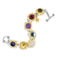 12mm Herd Of Turtles Bracelet | Sterling Silver 18k Gold Gemstone Bracelet