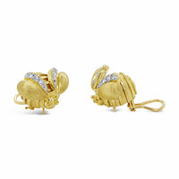 18k gold bee earrings