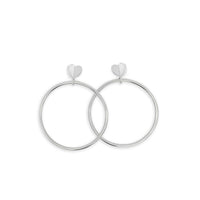 Heart Hoop Earrings | Silver Sanguine Heart 30mm Myrna Hoop Earrings