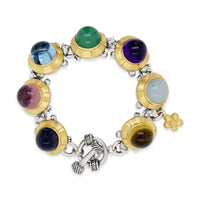 12mm Herd Of Turtles Bracelet | Sterling Silver 18k Gold Gemstone Bracelet
