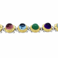 12mm Herd Of Turtles Bracelet | Sterling Silver 18k Gold Gemstone Bracelet