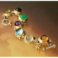 12mm Herd Of Turtles Bracelet | Sterling Silver 18k Gold Gemstone Bracelet