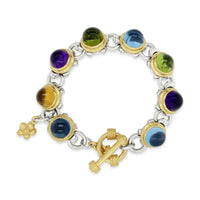 10mm Herd Of Turtles Bracelet | Sterling Silver 18k Gold Gemstone Bracelet
