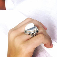 big large sterling silver heart ring
