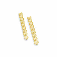 long narrow linear repeating heart drop earring