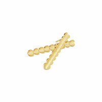 18k gold multi heart linear drop earring