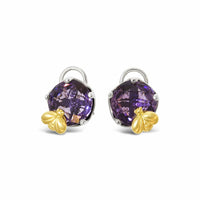 amethyst bee earrings