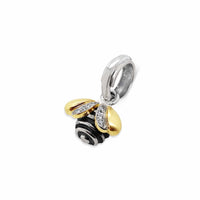 bee charm with gold wings and diamonds