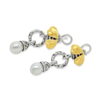 bee earrings with pearl drops