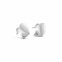 big silver heart earrings