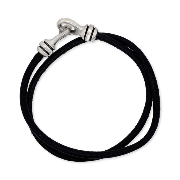 Leather Necklace Cord Clasp  Black Leather Cord Necklace - Black