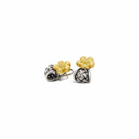 blossom flower hoop earrings gold