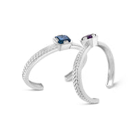silver cuffs with colored stones