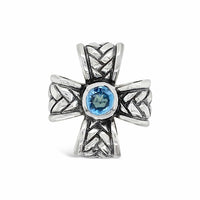 blue topaz cross ring