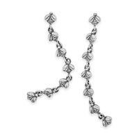 silver bee drop earring