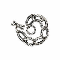 chunky silver toggle bracelet