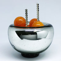 modern heart linear wire drop earrings silver
