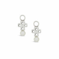 cross earring charms with pearls