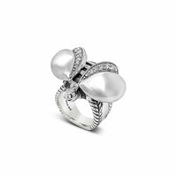 designer bee ring silver