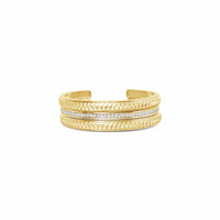 18k gold braided cuff bracelets with pave diamond cuff stack