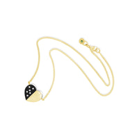 modern jewelry blackened silver gold and diamond heart necklace