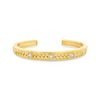 18k gold princess cut diamond basket weave cuff bracelet