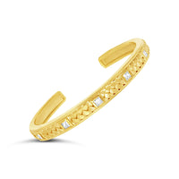 18k gold square cut diamond bangle bracelet with woven braid design