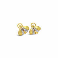 diamond bee earrings with gold wings