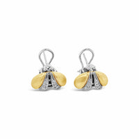 silver and gold bee earrings